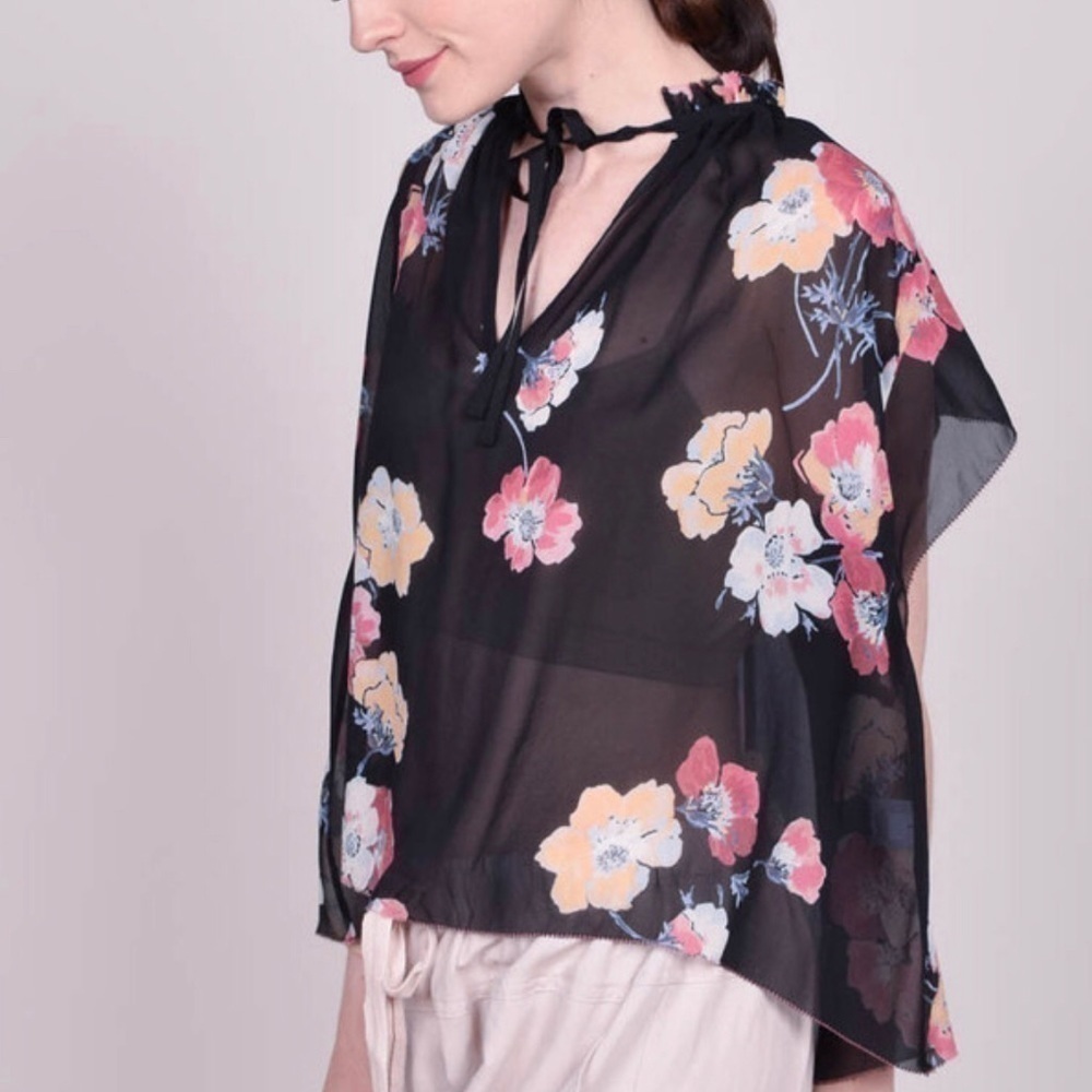 Ulla Johnson Saadi Floral print silk georgette blouse size 2 - Picture 2 of 10
